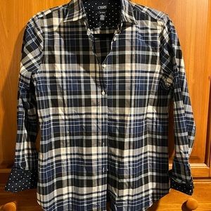 Chaps Blue and White Plaid Button Down!
